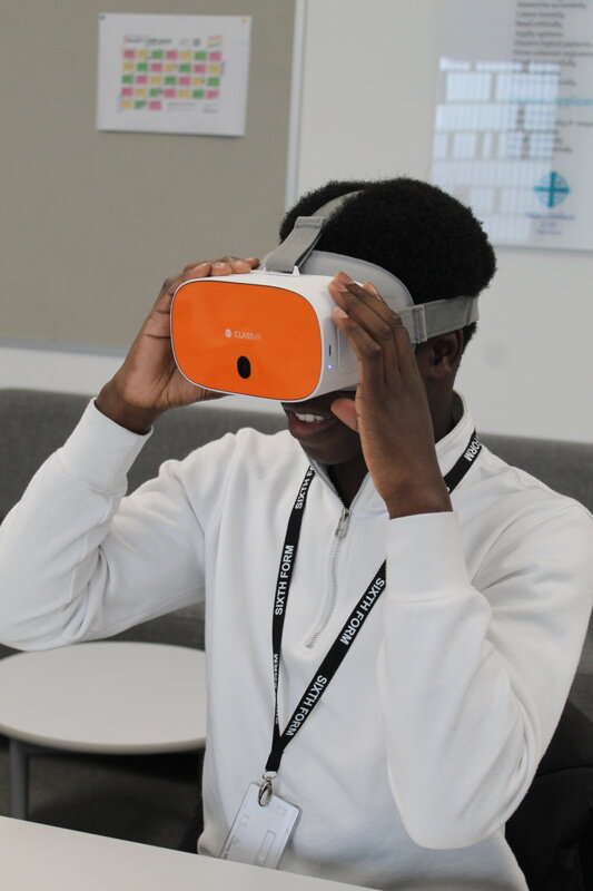 Image of T-Level students trial VR headsets